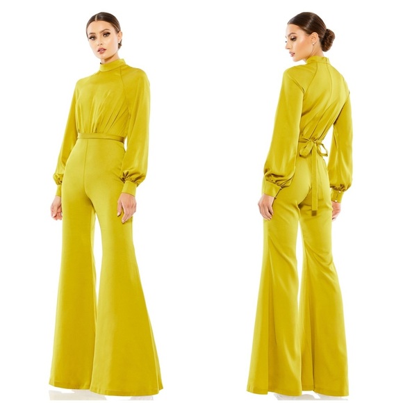 Mac Duggal
Satin Raglan Long Sleeve High Neck Jumpsuit - Picture 1 of 15